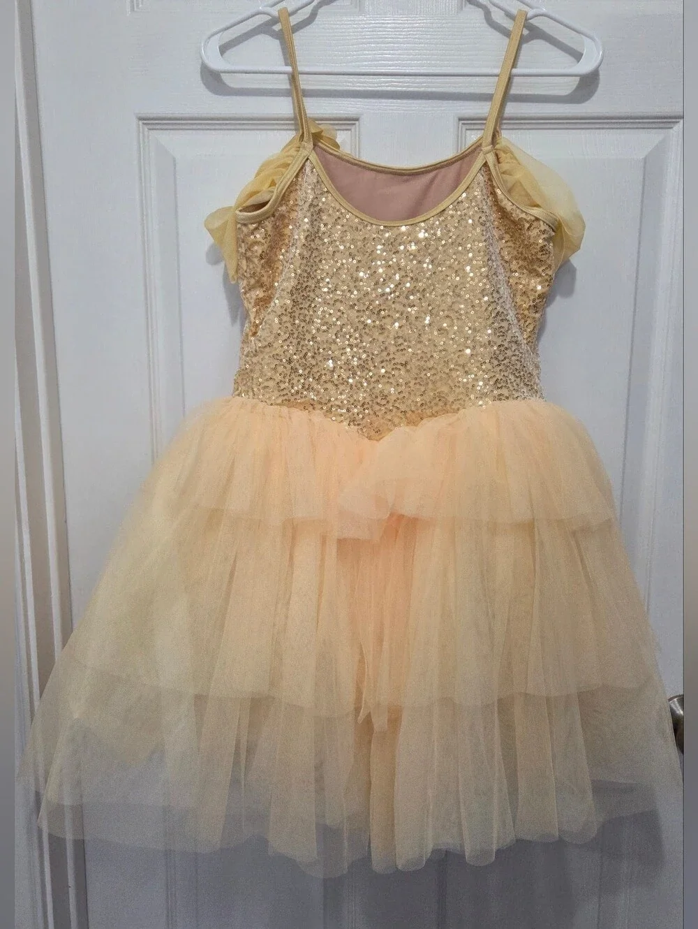 Weissman Showtime Buttercream Yellow Sequin Tutu Dance Costume Size XXLC